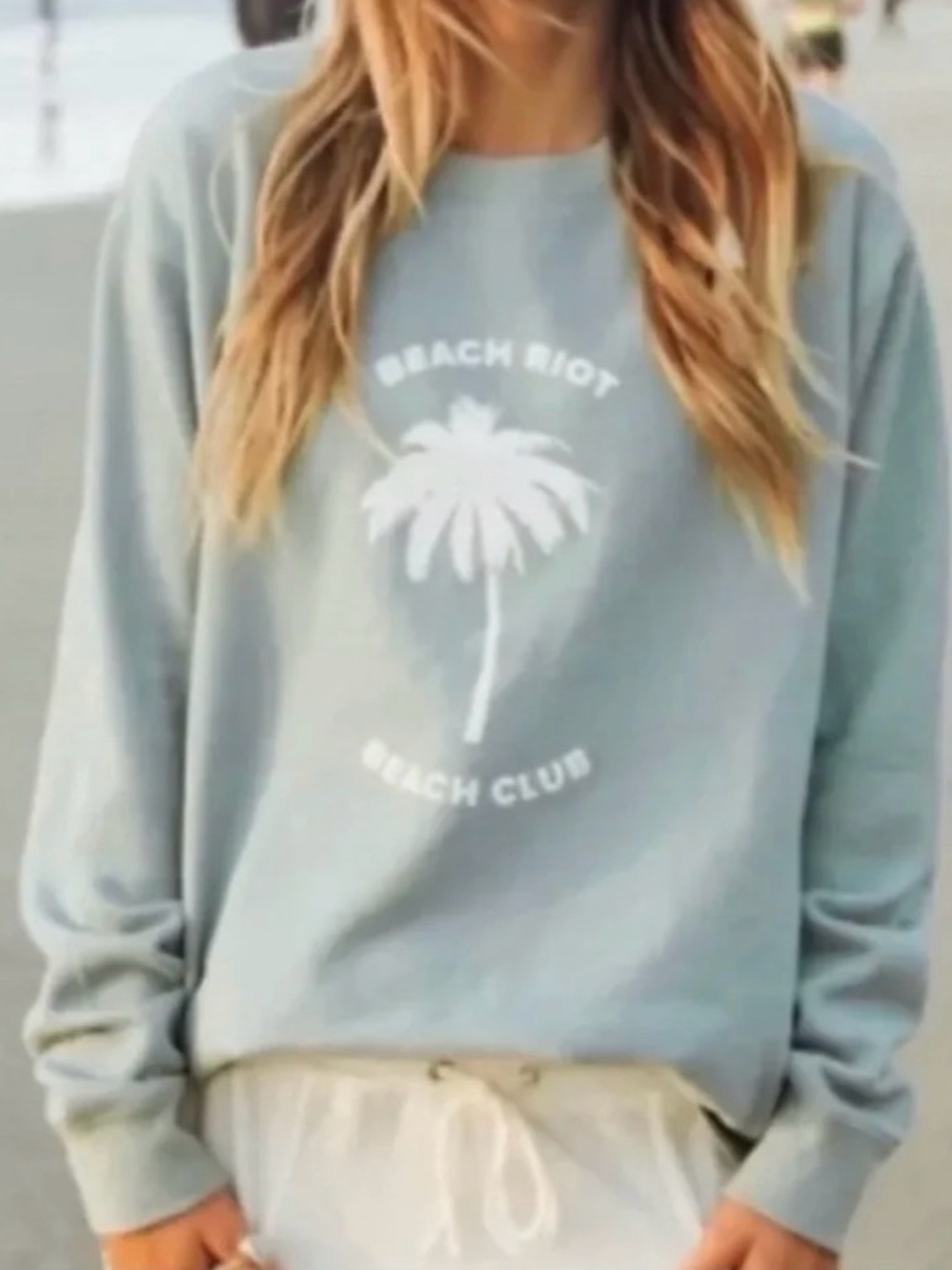 Beach Riot Beach Club Palm Tree 🌴 Oversized Pullover Sweatshirt Medium NEW - Picture 12 of 12